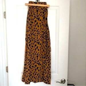 All Worthy Hunter McGrady Printed Wide Leg Pants with Belt